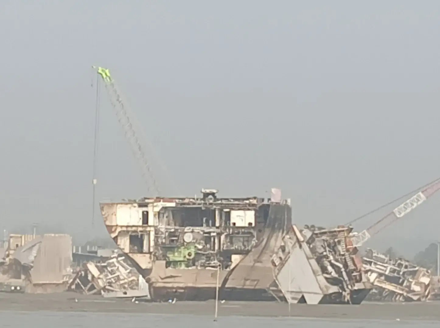 A broken ship in ship breaking yard Chittagong