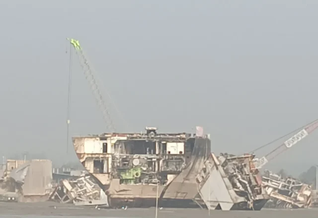 A broken ship in ship breaking yard Chittagong
