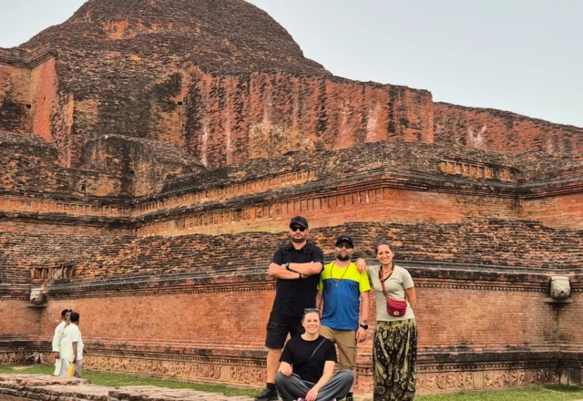 A group of tourists in Sompur Mahavihara