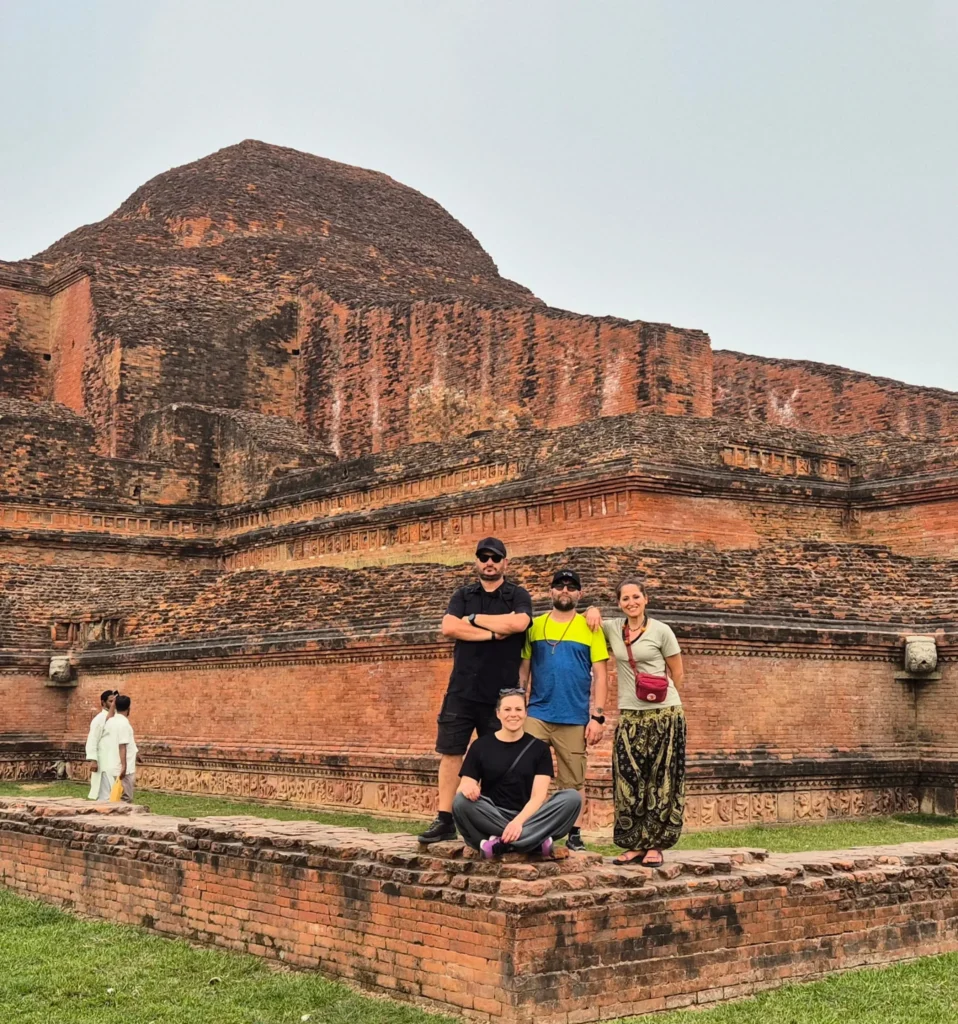 Our guests with their guide at the ruins of Somapura Mahavihara in Paharpur