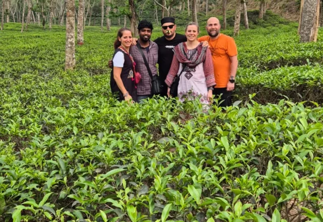 A group of tourists in tea garden Sreemangal