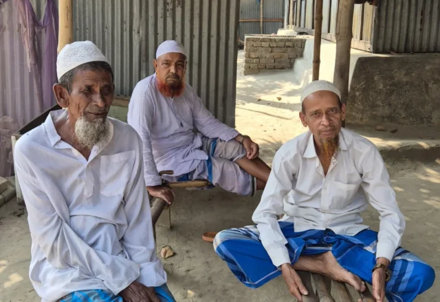 Local people sitting in a tea stall in Nolachor Island
