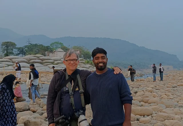 Tourist with the tour guide in Sylhet Sada Pathor (White Stone)