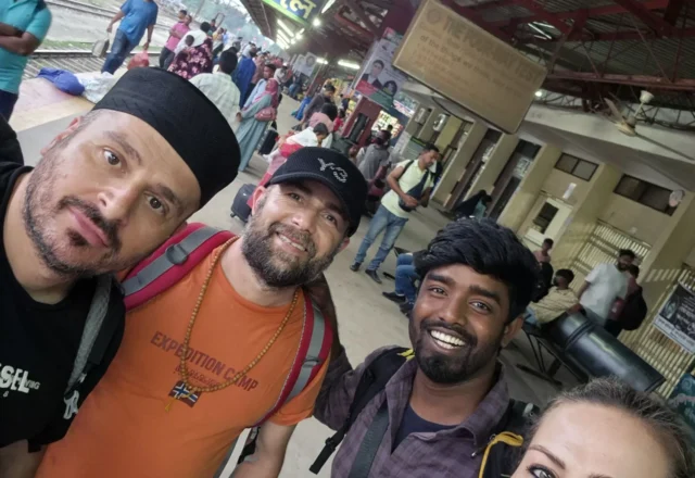 Tourists taking selfie at Sreemangal rail station