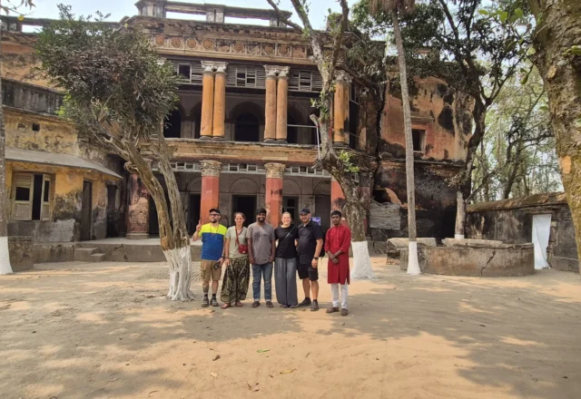 Balihar Rajbari with guest in front view