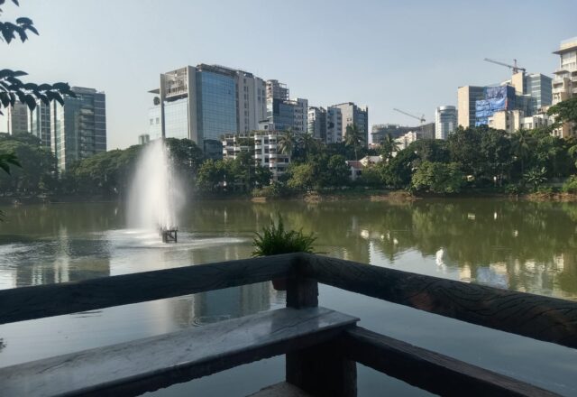 Gulshan 2 skyline across the lake, Dhaka