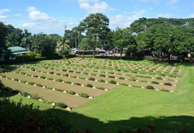 Rows of graves at the Maynamati War Cemetery, Cumilla