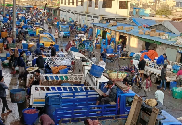 Parking lot of fisheries market